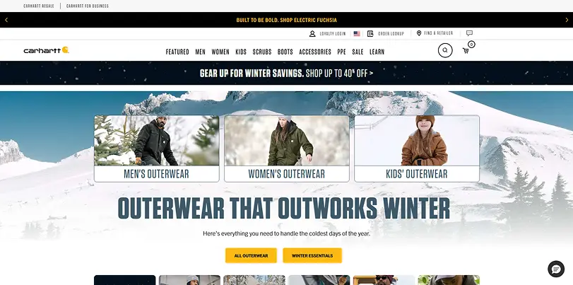 Carhartt home page